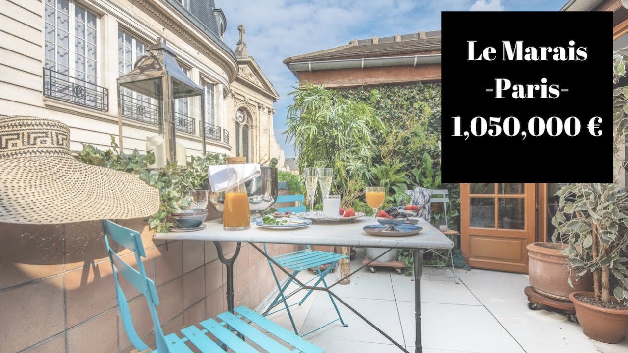 LOVE THAT TERRACE!!  For Sale, Provence style apartment in the heart of Le Marais, Paris.