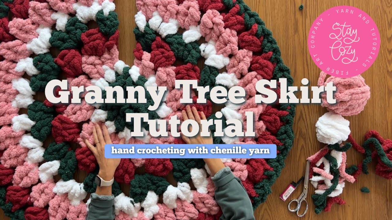 Юбка Stay Cozy Granny Tree | Ручное вязание крючком, пряжа синель