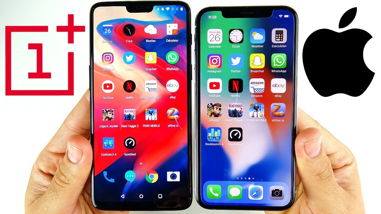 OnePlus 6 vs iPhone X Speed Test!