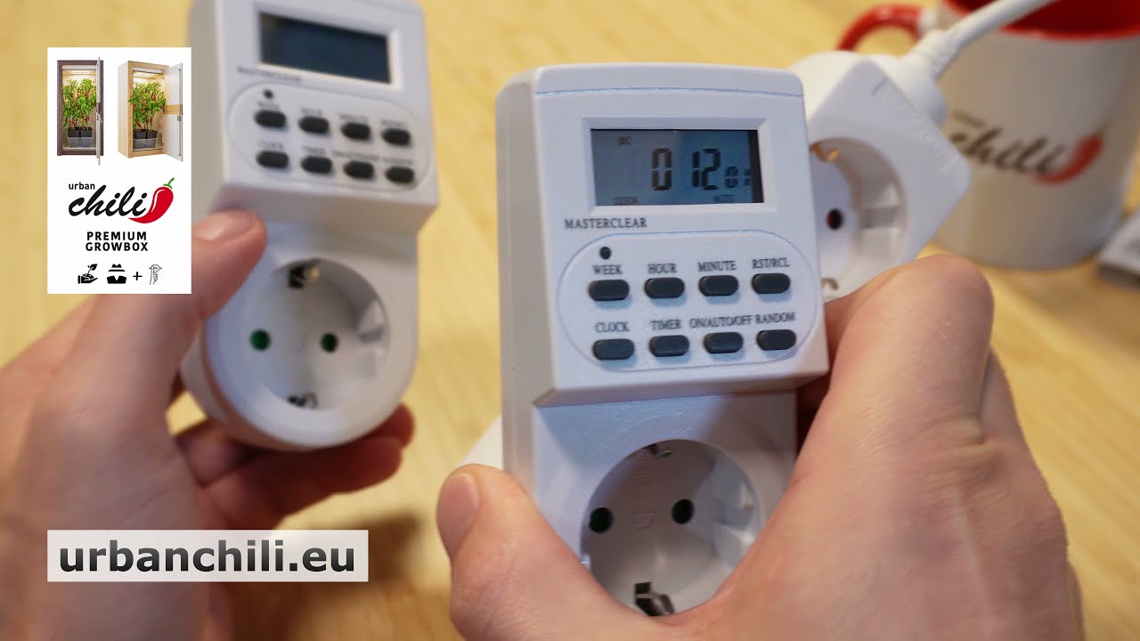 Growbox Zeitschaltuhr einstellen - LED Lichtzeit - 12 oder 18 Stunden