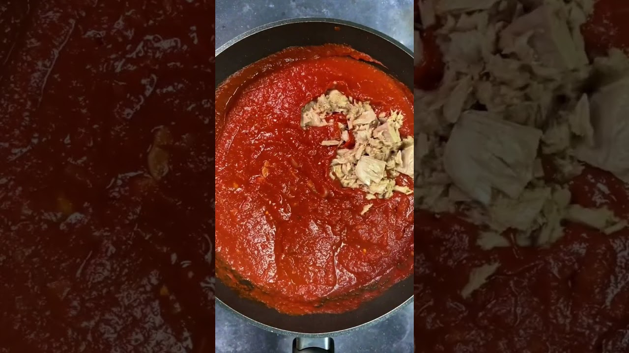 Pasta in Thunfisch So&szlig;e - einfaches und leckeres Nudel Rezept mit Thunfisch in Tomatenso&szlig;e #shorts