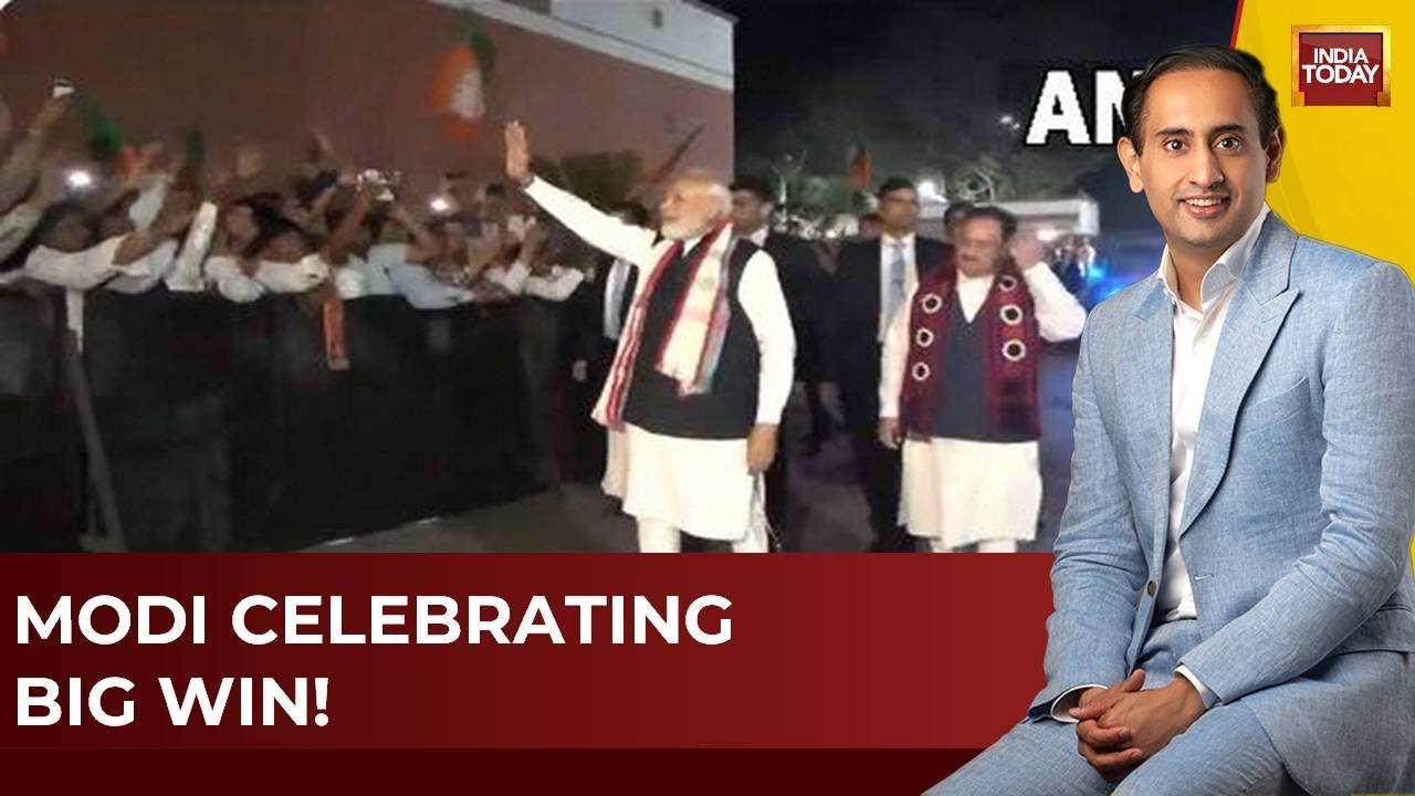 Watch: PM Modi Reaches BJP Headquarter In Delhi To Celebrate The Mega Win In Northeast