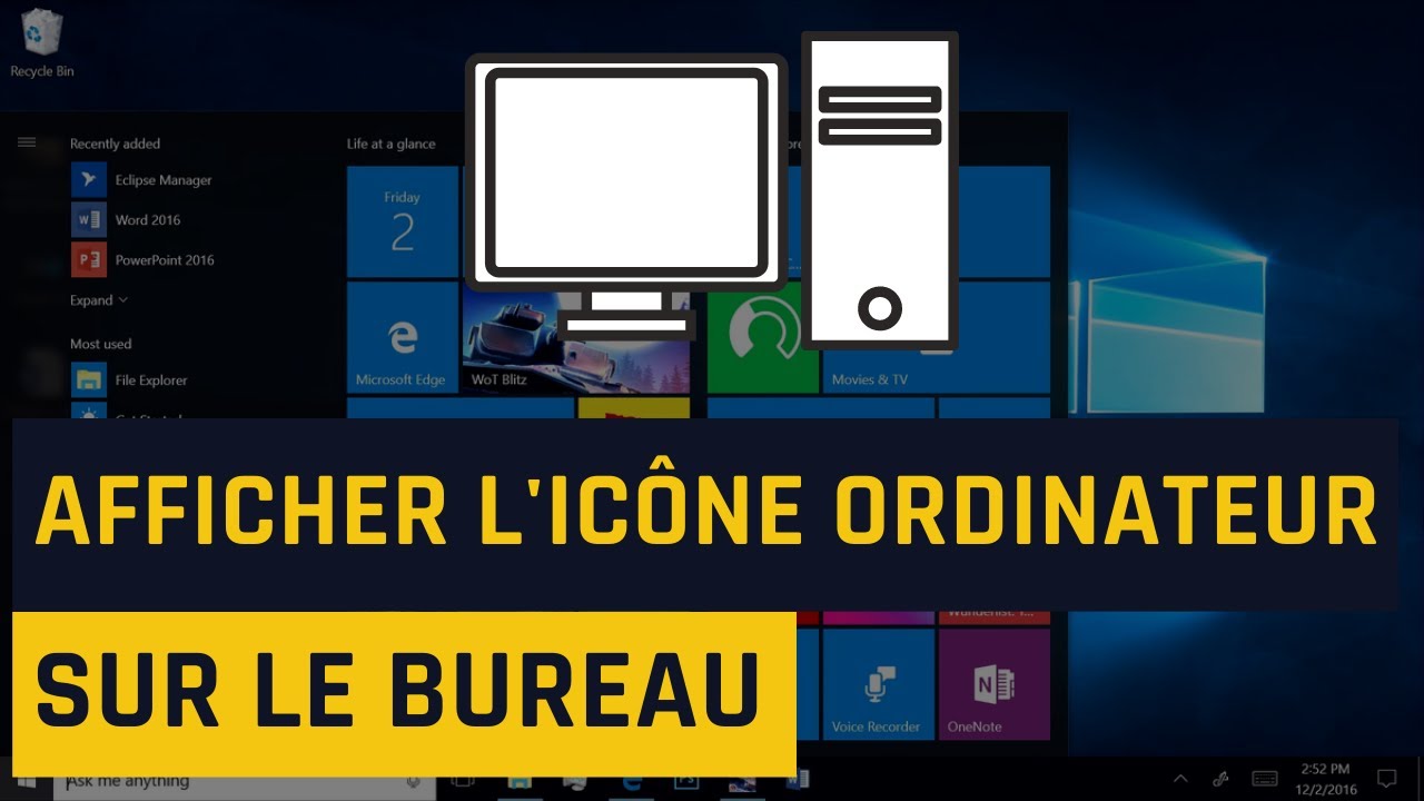 Comment afficher ordinateur sur le bureau Windows 10