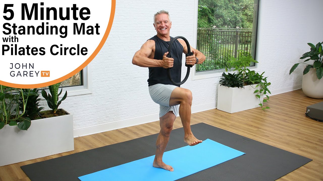 5 Minute Workout - Standing Mat Workout with Pilates Circle