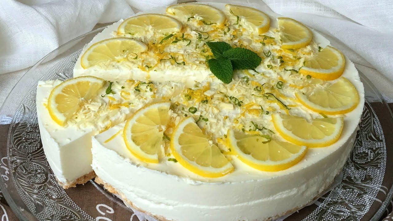 Tarta de limón SIN HORNO. Receta muy fácil