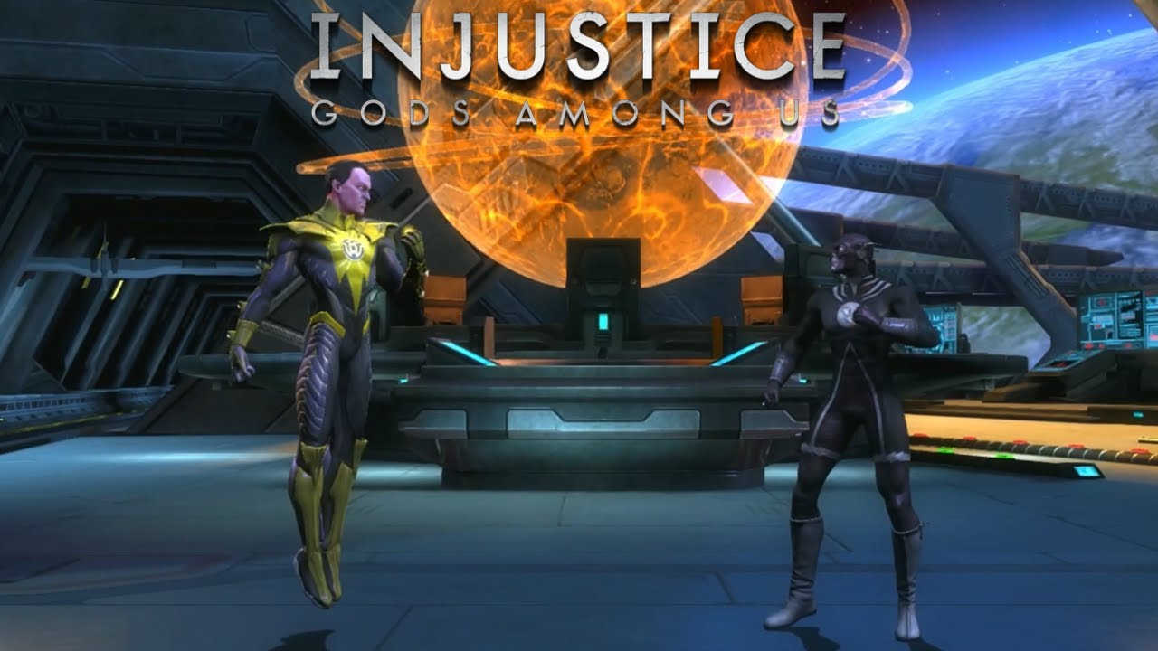 Синестро против Чёрного Фонаря Флэша в игре Injustice Gods Among Us (4K)