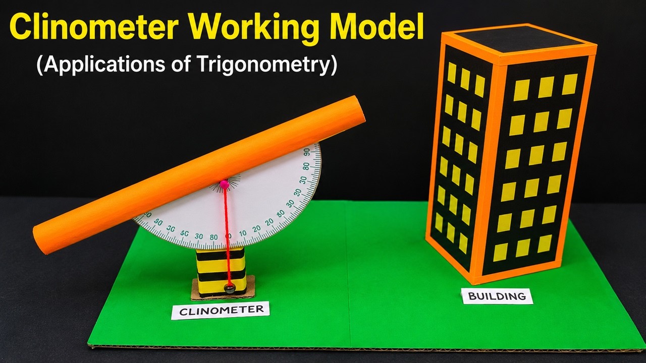 clinometer working model - applications of trignometry - maths project - tlm | DIY pandit