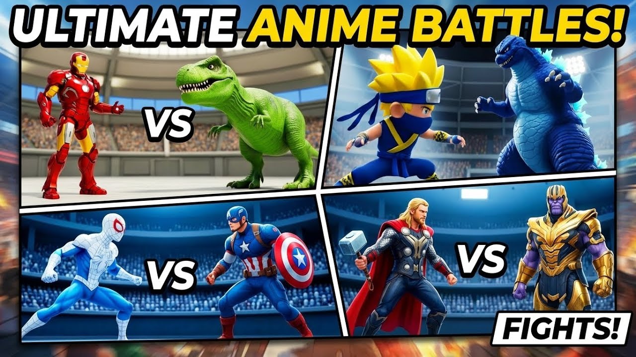 EPIC AI BATTLE Spider-Man vs Wolverine & Minato vs Godzilla! avengers arena fight