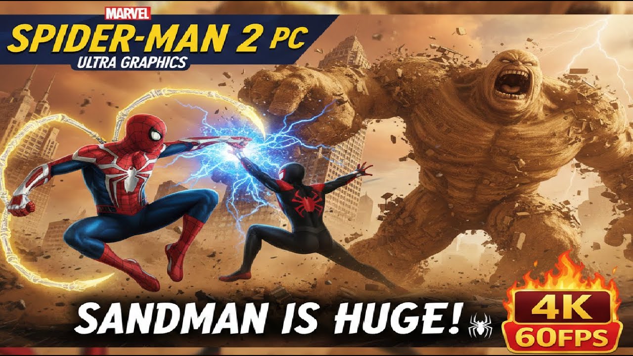 SANDMAN IS HUGE! | Spider-Man 2  Walkthrough | RTX On - Sandman Boss Fight [4K]
