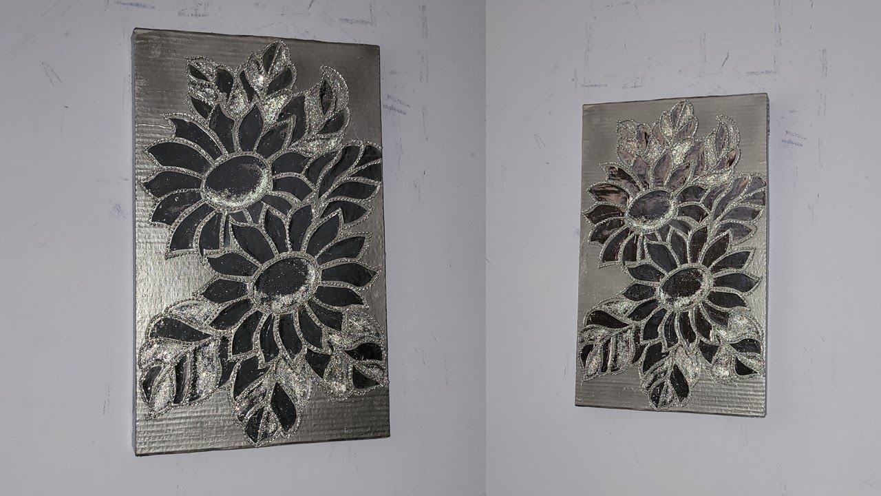 Elegante cuadro plateado  Girasoles/Elegant silver painting Sunflowers