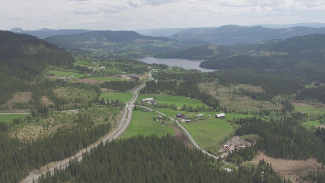 Bygdinvegen, Beitostølen, hytter, Go-kart, Volbufjorden - Flying Over Norway