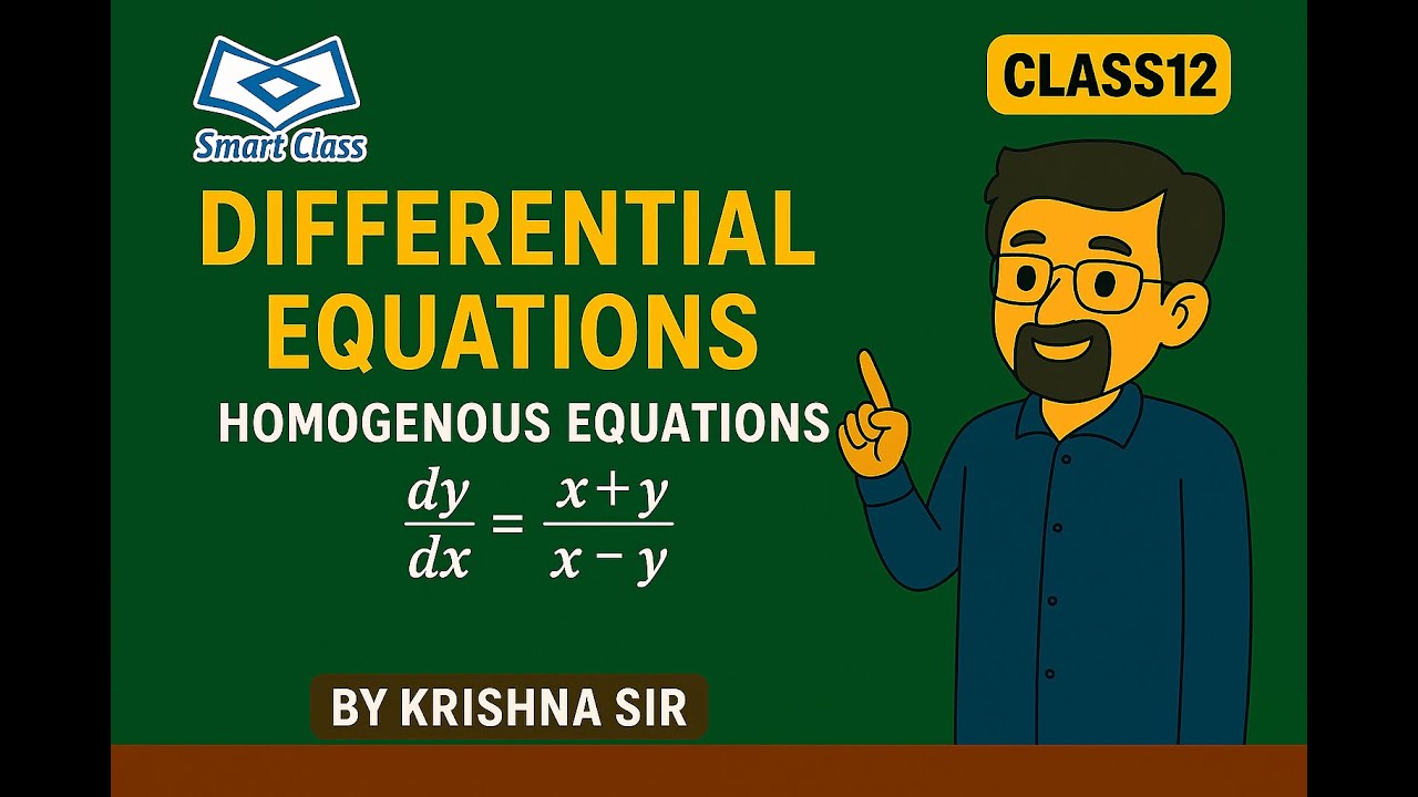 Differential Equation | Homogeneous Equations By Krishna Sir