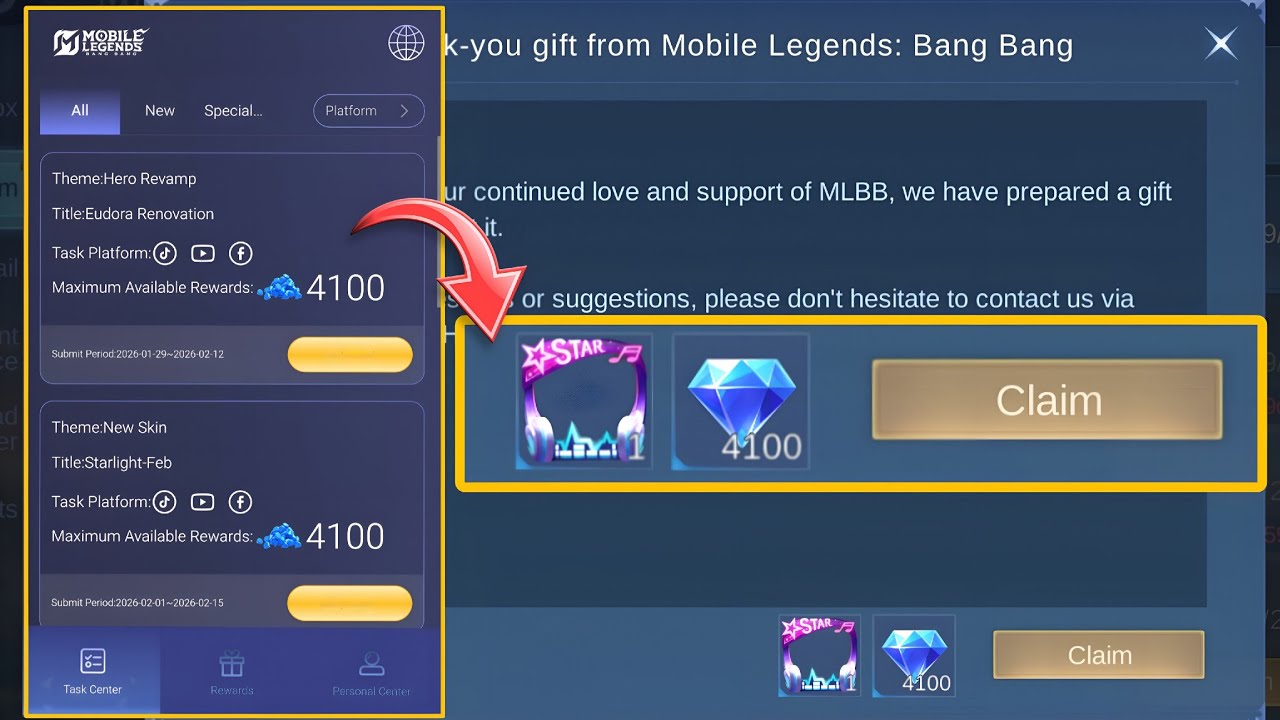 HOW TO CLAIM STAR INFLUENCER AVATAR BORDER + FREE 4100 DIAMONDS IN MOBILE LEGENDS!