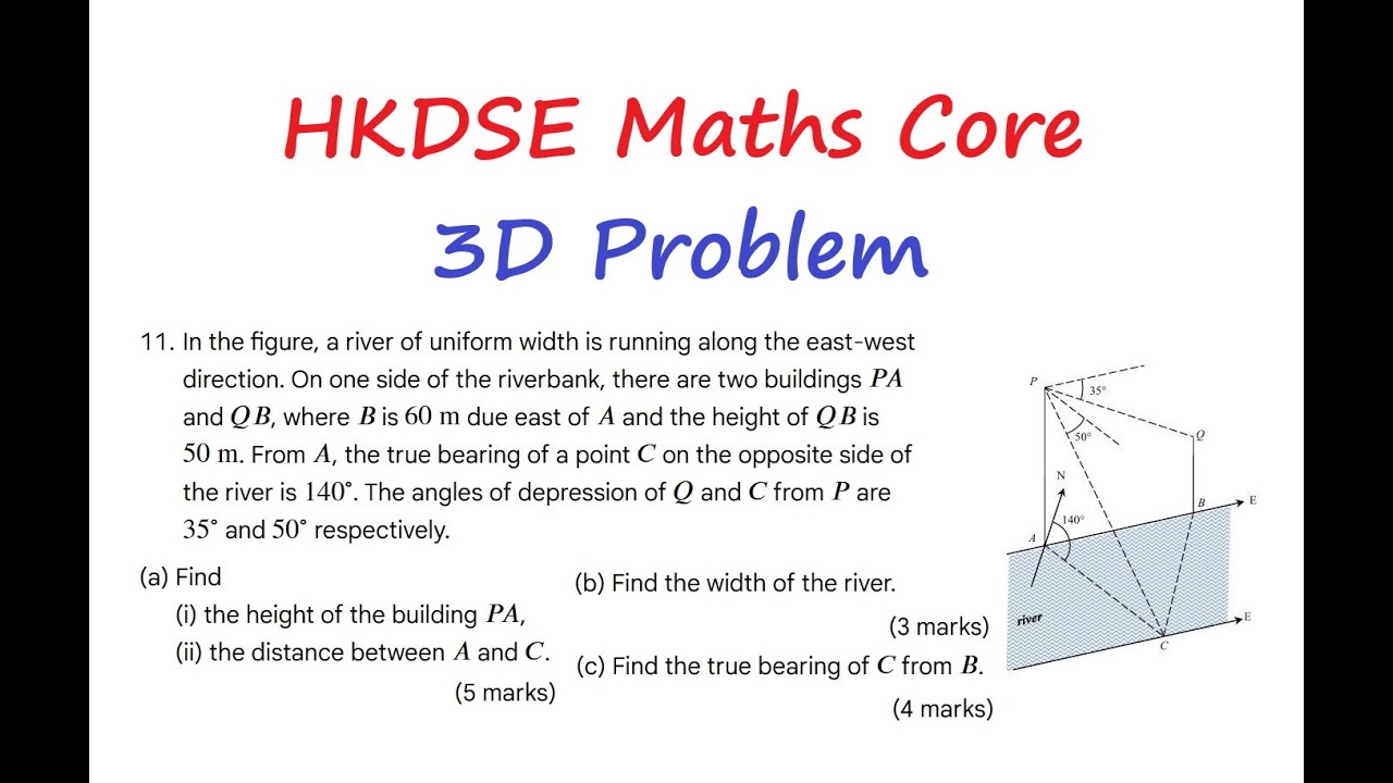 [[我有數要問]] HKDSE Maths Students Q20260109 || q3|| 3D Problems|| Trigonometry|| Bearing|| HKDSE Maths