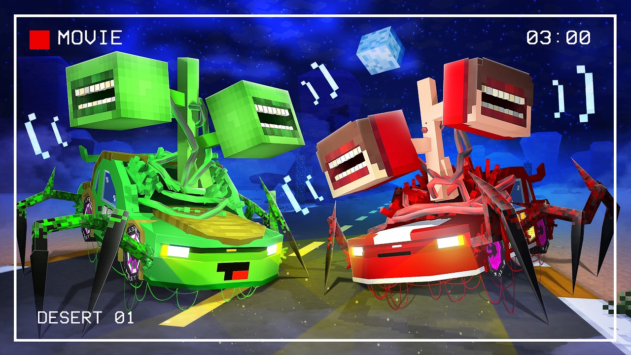 JJ and Mikey Become SIREN HEAD Cars - Maizen Minecraft Animation