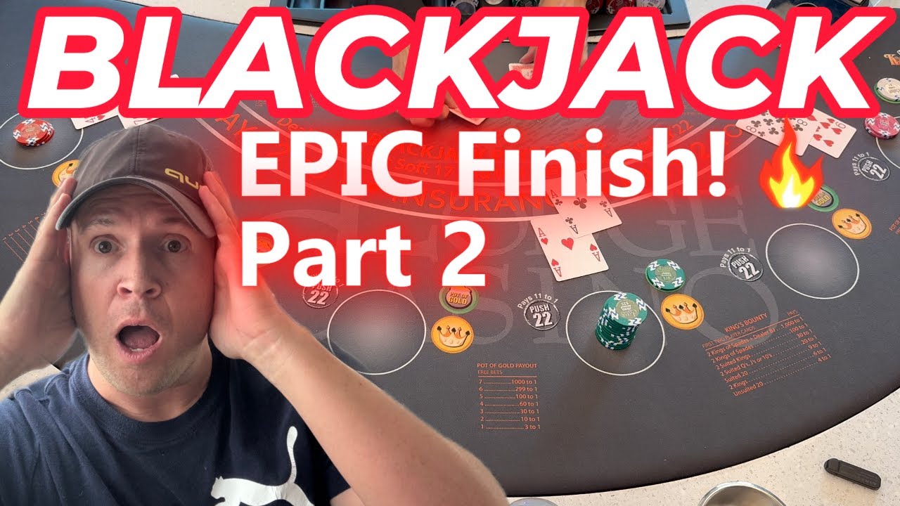 Blackjack Free Bet: EPIC Wins → Crazy Ending! (Part 2) #casino #blackjack #gambling #money