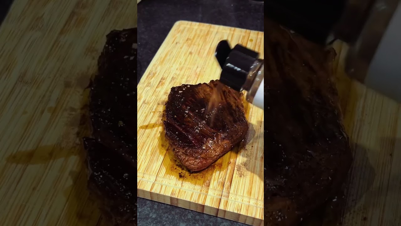 Making truffle seasoned steak Onglet and parmesan wedges #steak #cooking #recipes