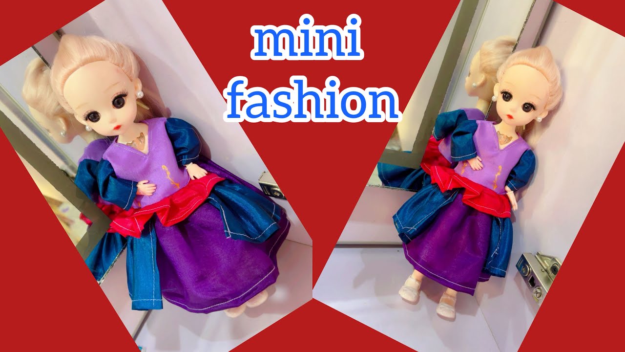DIY Royal Party Dress for Dolls | Step-by-Step Sewing Tutorial|Kiran's Doll