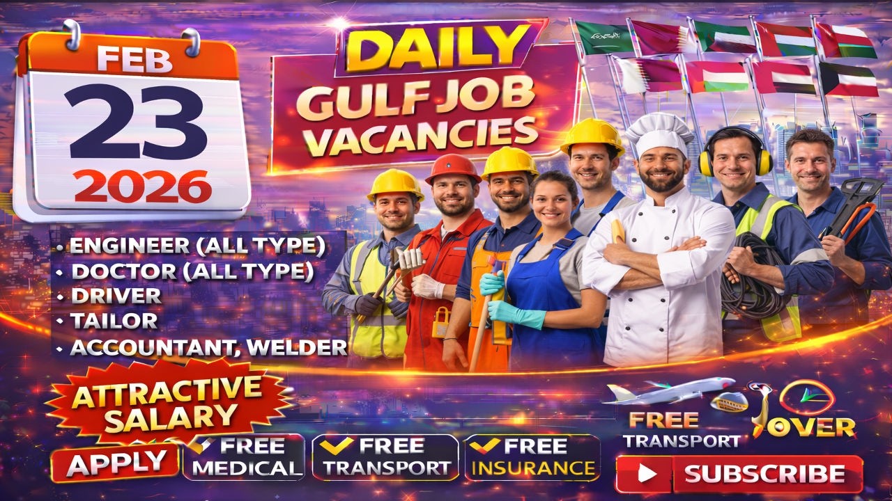23-2-2026 Latest Gulf Job Vacancies Apply Now #viralvideo #trending #gulfjobs #dubaijobs #job #2026