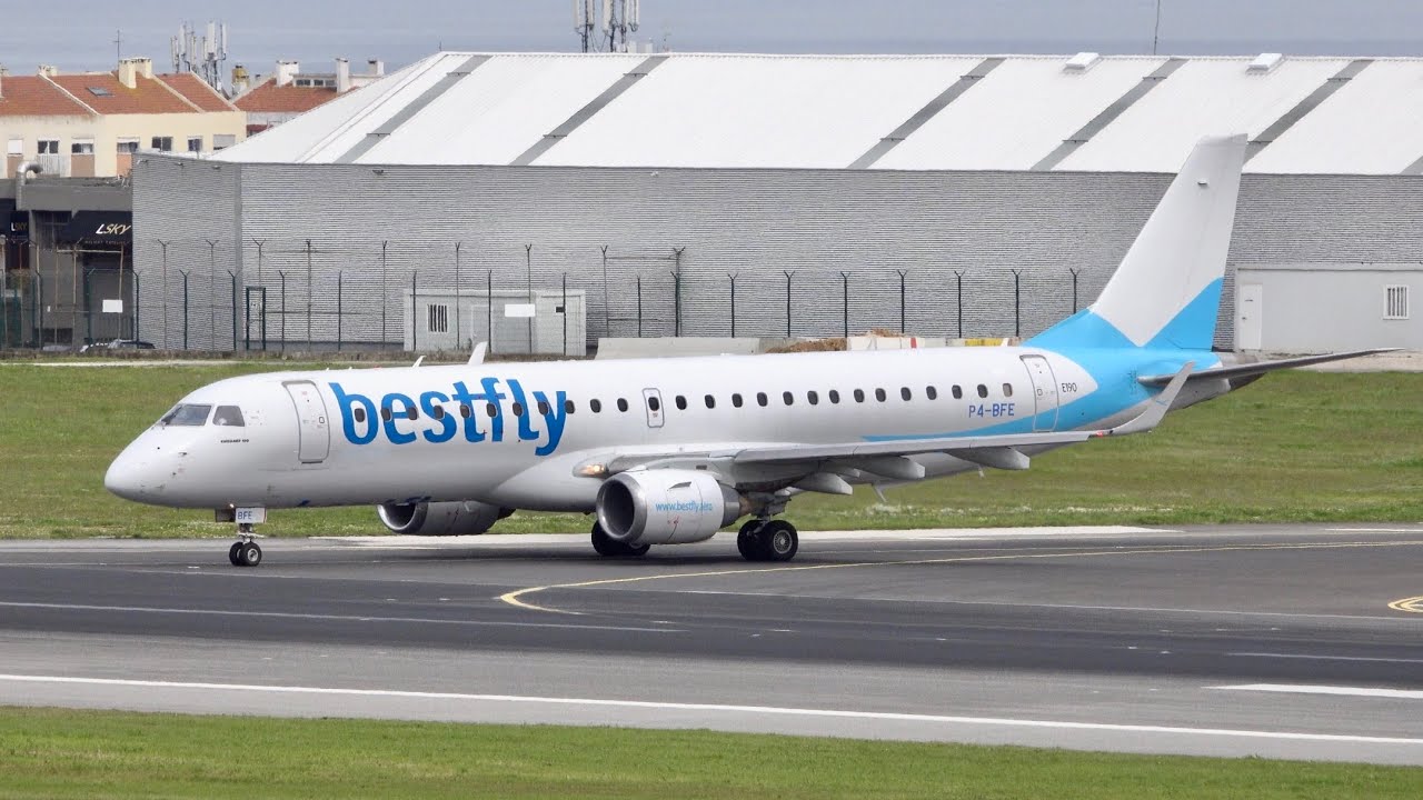 Bestfly Aruba Embraer E190AR Landing & Takeoff at Lisbon Airport