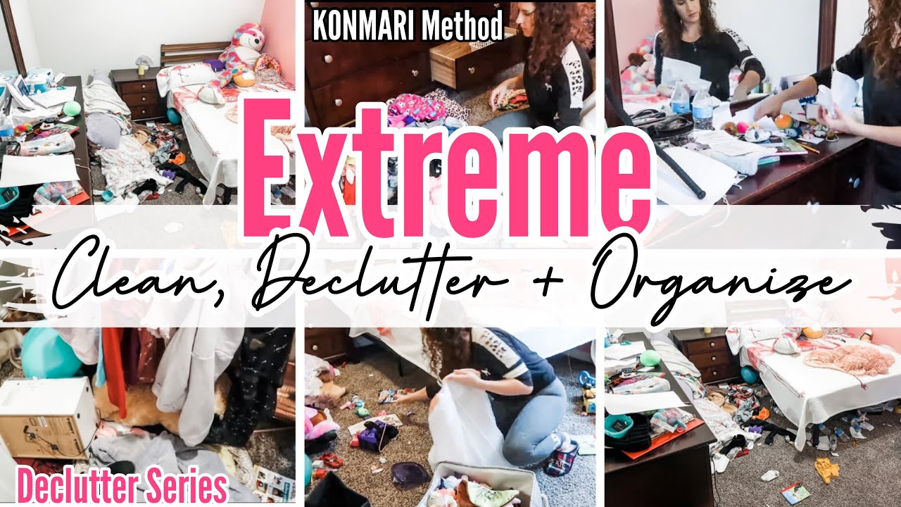 EXTREME CLEAN, DECLUTTER + ORGANIZE | Extreme Bedroom Transformation | MOTIVATIONAL CLEANING VIDEO