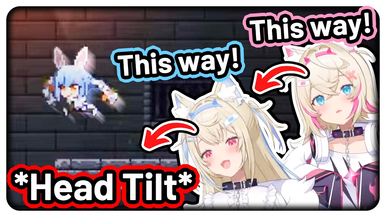 FuwaMoco tried to control Pekora in HoloCure Jump King by tilting their heads 【Hololive EN】