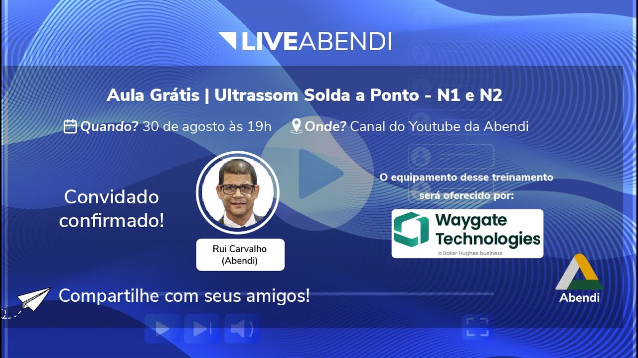 Lives Abendi | Ultrassom Solda a Ponto N1 e N2 - Aula Gratuita