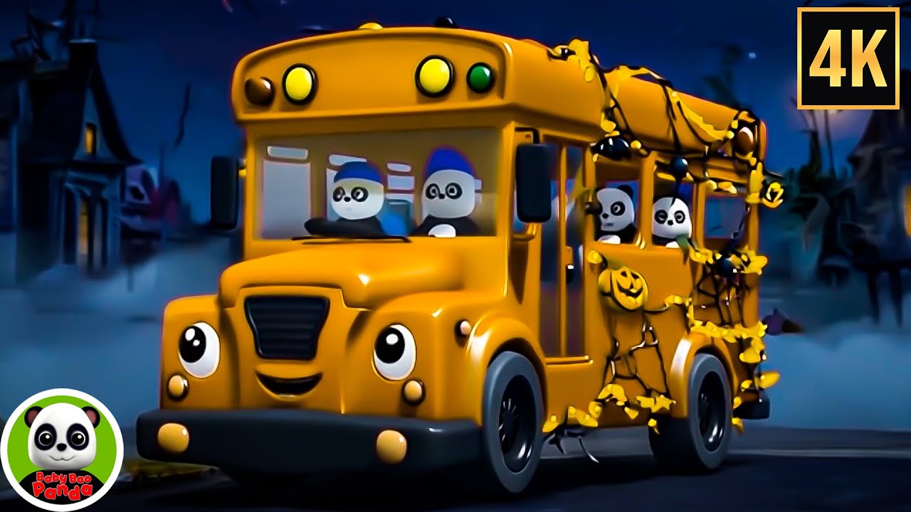 Halloween Wheels on the Bus Vehicle Song & Rhyme for Kids