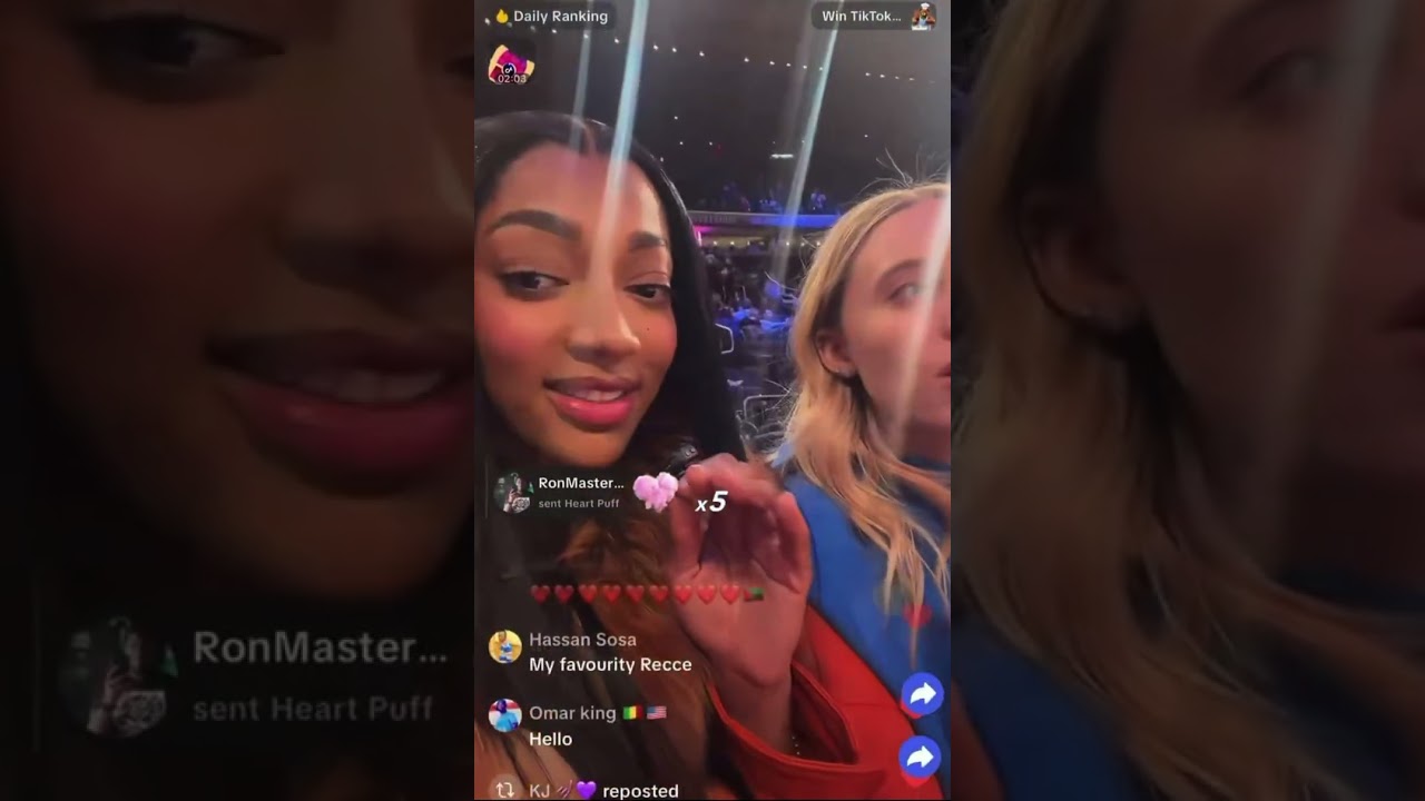 Paige Bueckers and Angel Reese on TikTok Live - December 7, 2025
