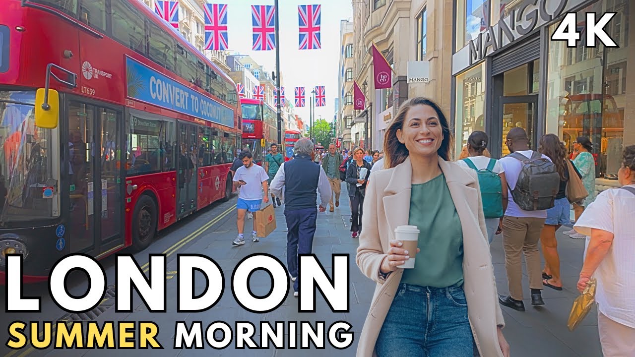 London Summer Walk in 4K HDR – Leicester Square, Regent Street & Oxford Street
