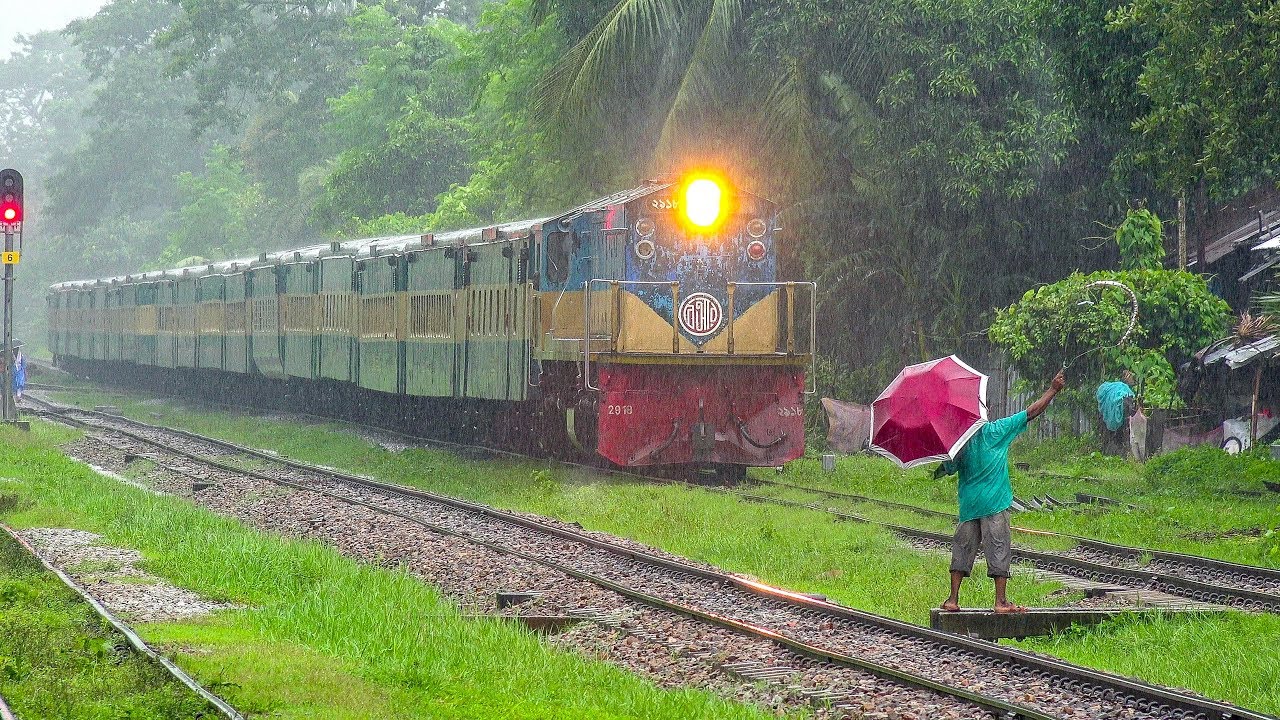 Meghna Express Train passing through Sitakunda Railway Station- Chandpur to Chittagong