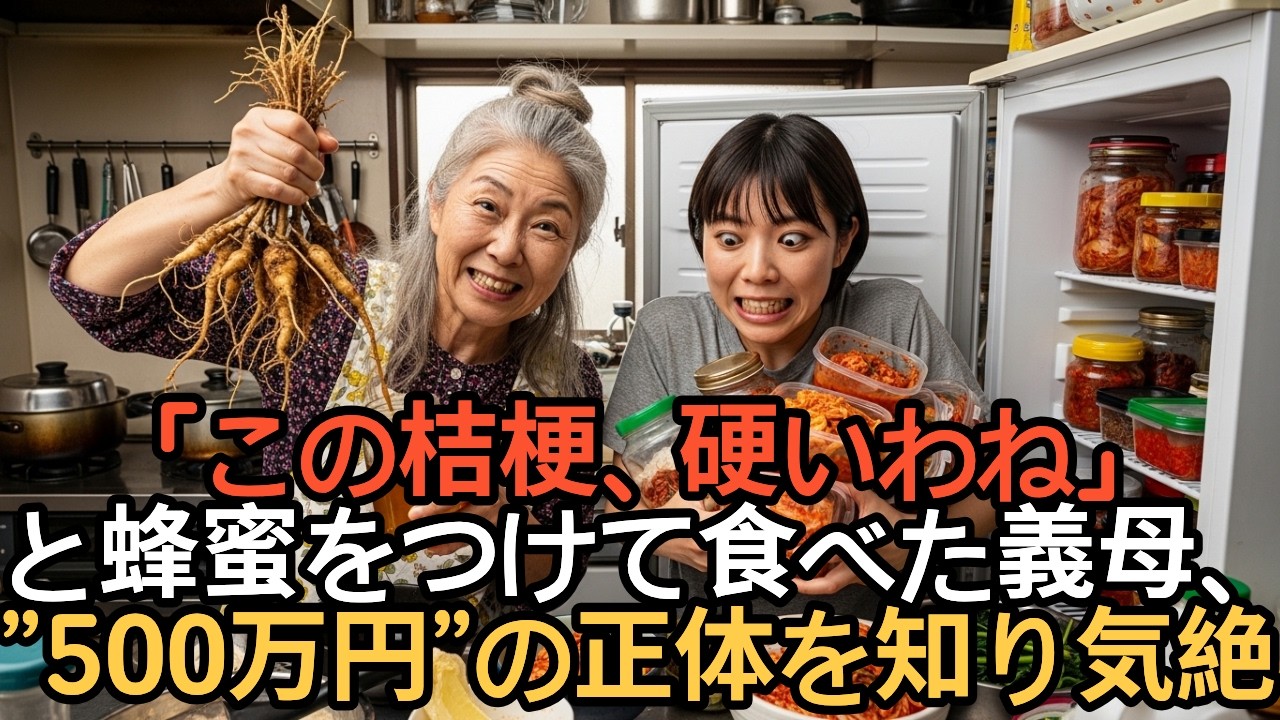 「この桔梗、硬いわね」と蜂蜜をつけて食べた義母、”500万円”の正体を知り気絶  #ドラマ