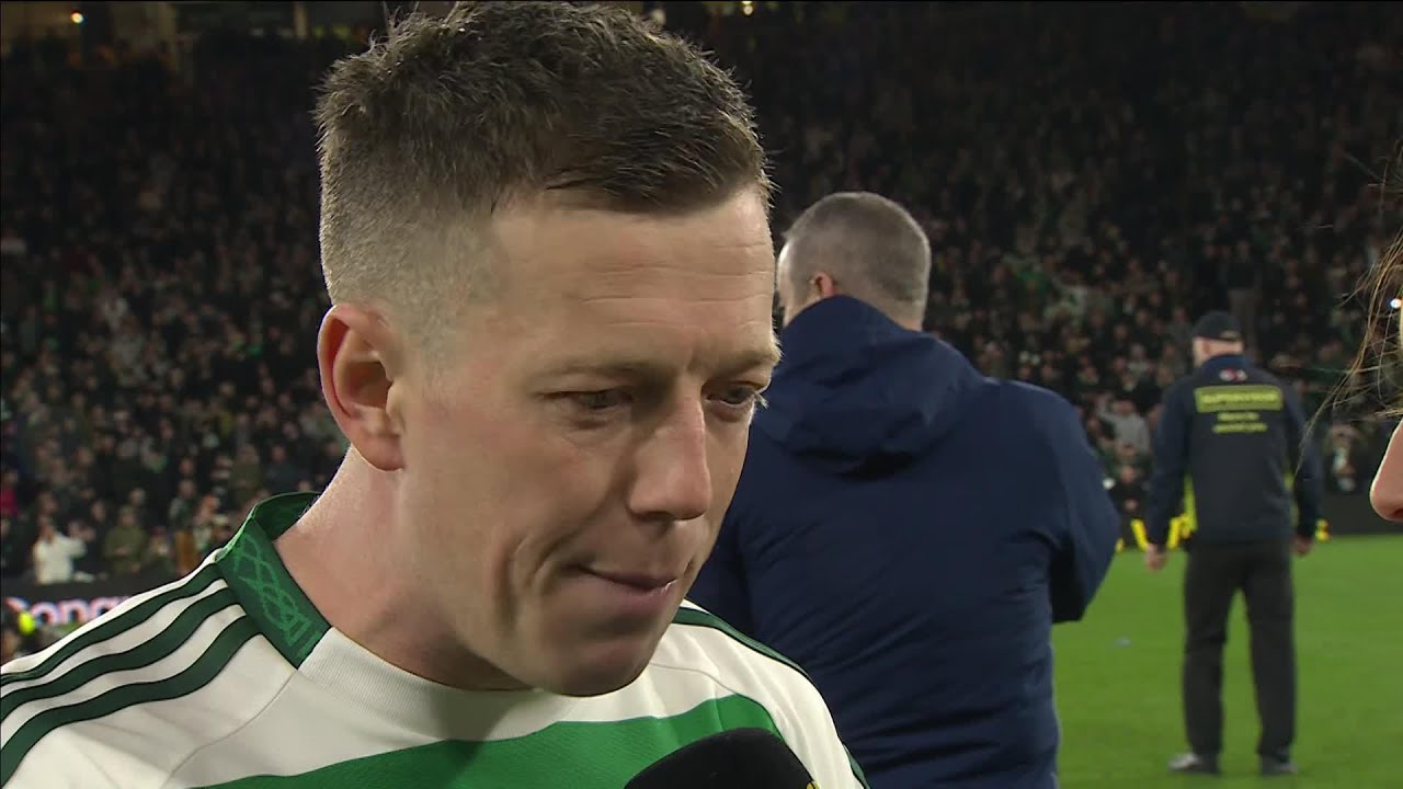 Callum McGregor reacts to Celtic beating Rangers on penalties to win the Premier Sports Cup