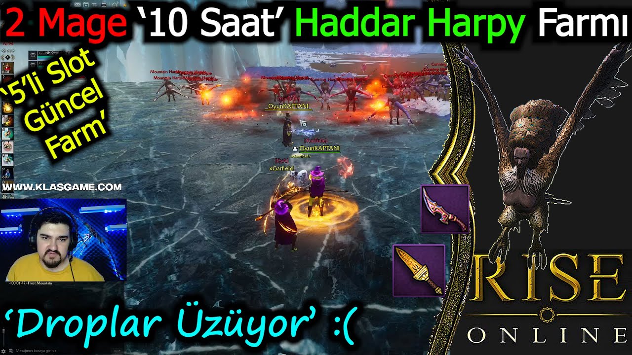 Rise Online 2 Mage 10 Saat Haddar Harpie Farm - Harpy Farmı