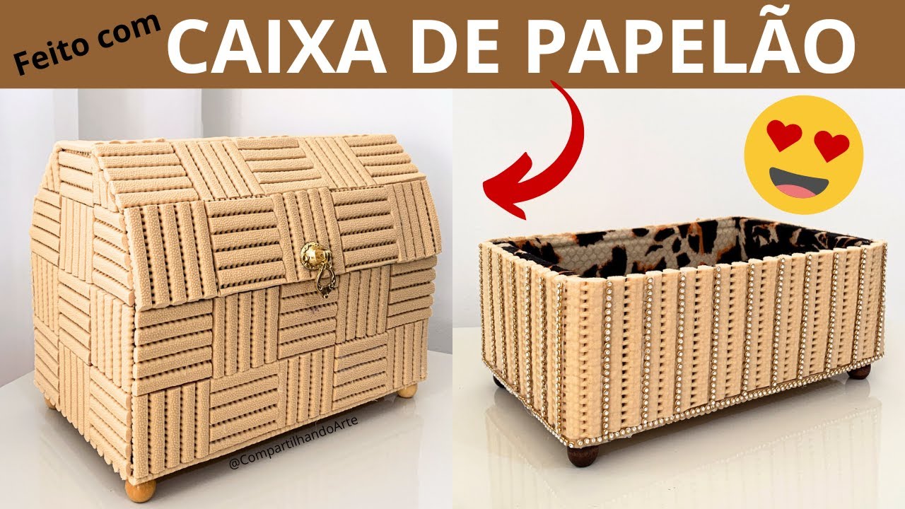 2 IDEIAS INCRIVEIS USANDO CAIXAS DE PAPELAO  Artesanato criativo Compartilhando Arte