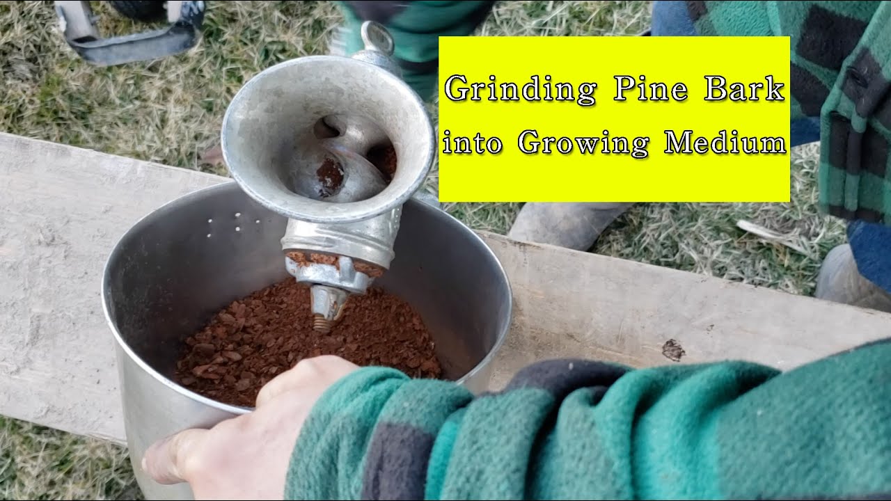 Grinding Pine Bark into Growing Medium