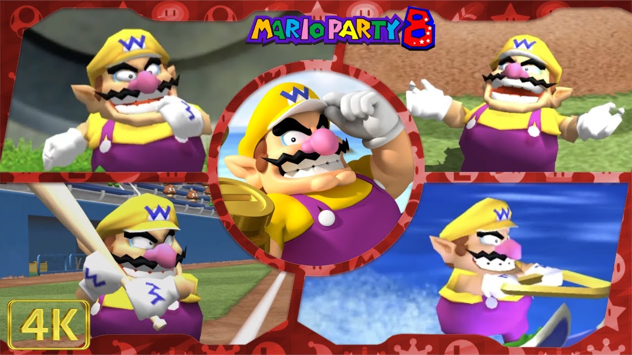 All Minigames (Wario gameplay) | Mario Party 8 for Wii ⁴ᴷ