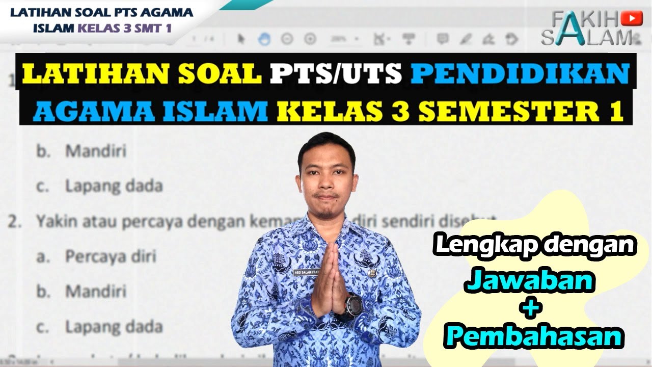 latihan soal PTS PAI kelas 3 semester 1