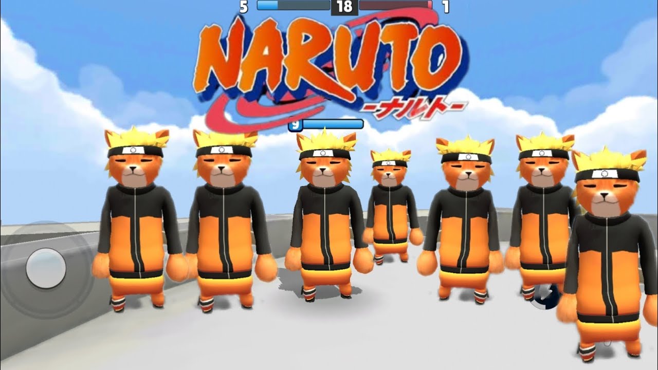 when NARUTO plays BATTLE GANG 🤣 SHADOW CLONE JUTSU battle gang gameplay video with friends 👍