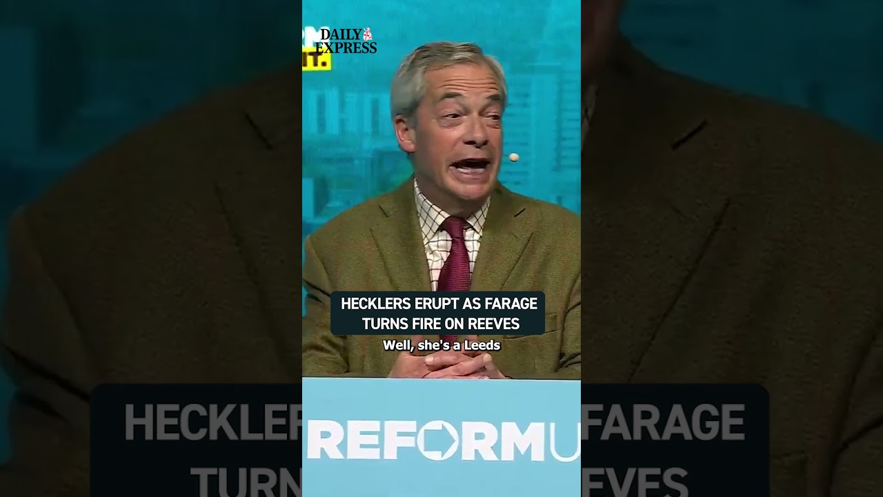 Nigel Farage's attack on Rachel Reeves at a Leeds Reform rally drew loud backing from hecklers 👀