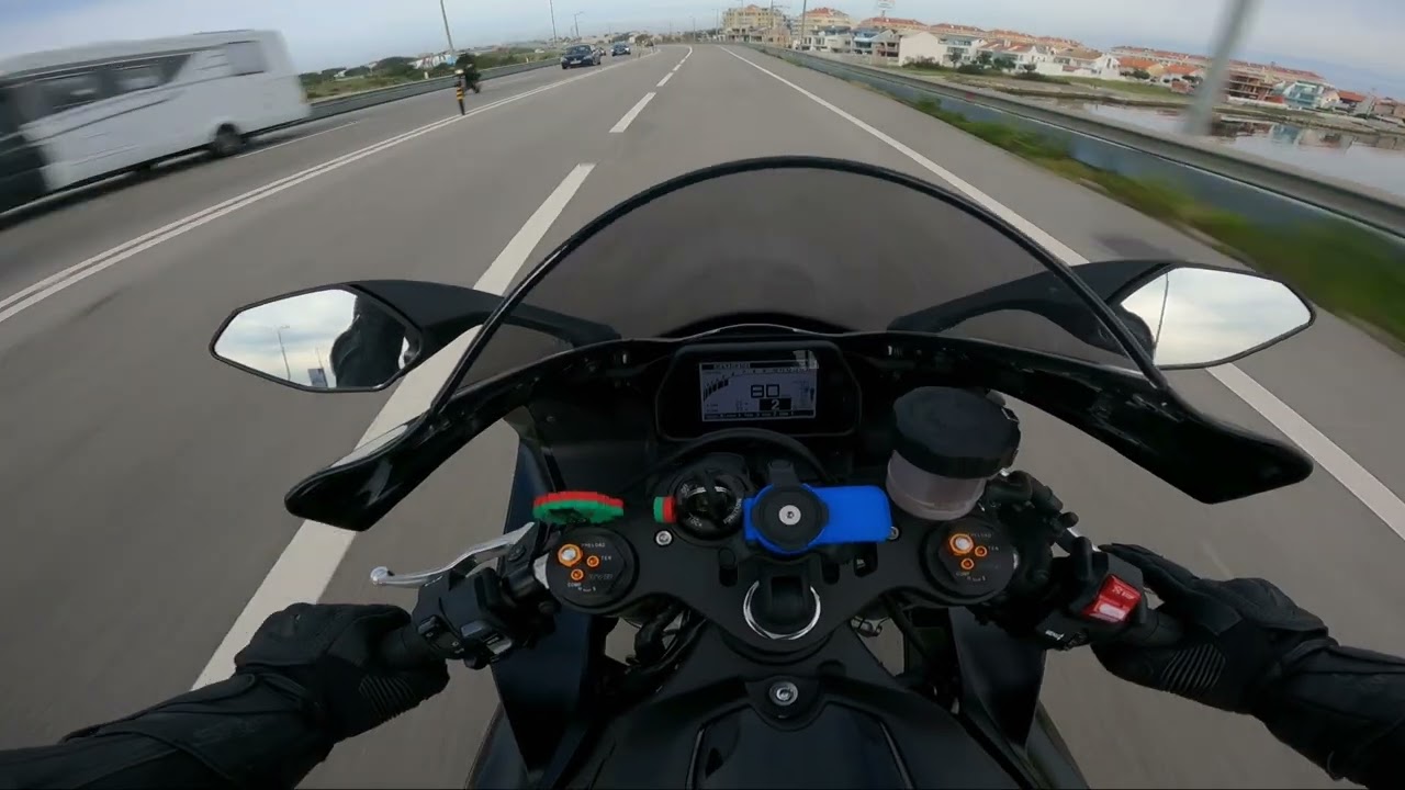 Ride day. The exhaust sounds louder than I expected, unfortunately the audio blew out | Yamaha R1.