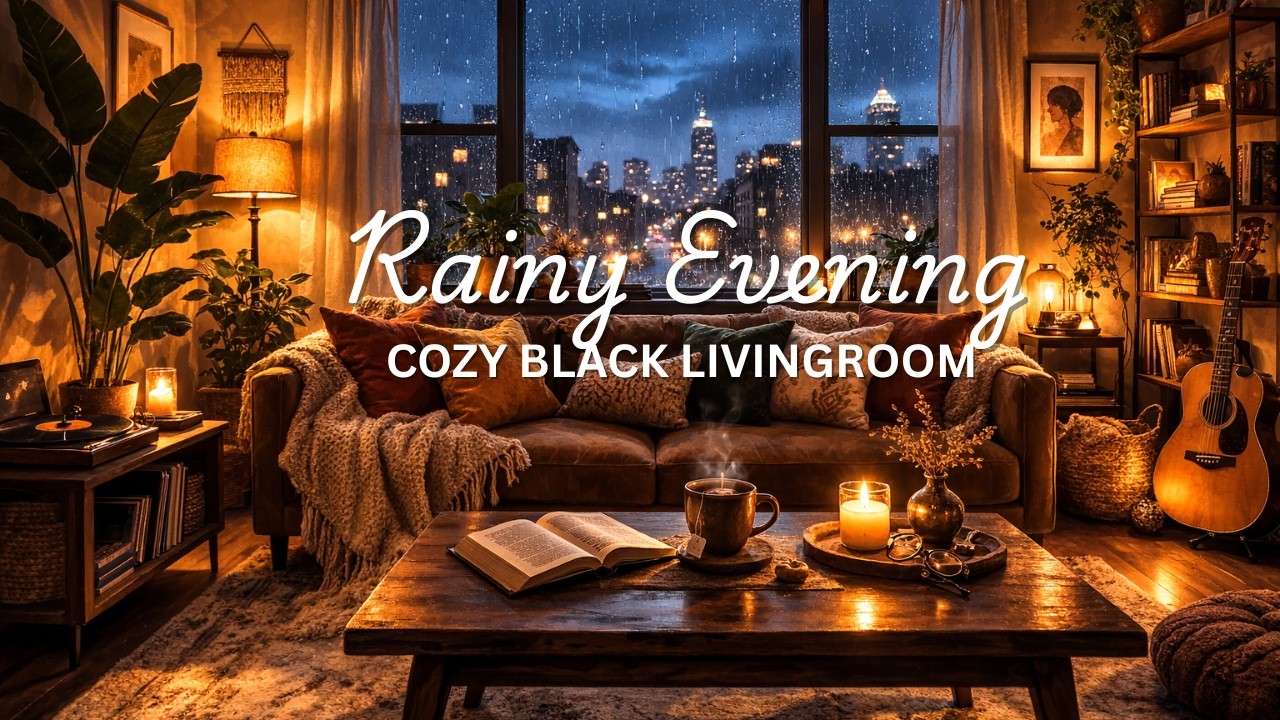 It’s Raining Outside… Cozy Black Living Room Neo Soul Ambience 🌙