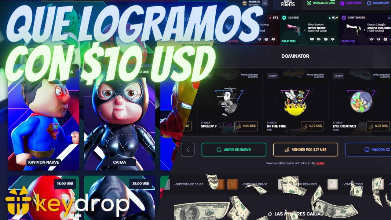 QUE LOGRAMOS CON $10 USD en KEYDROP?