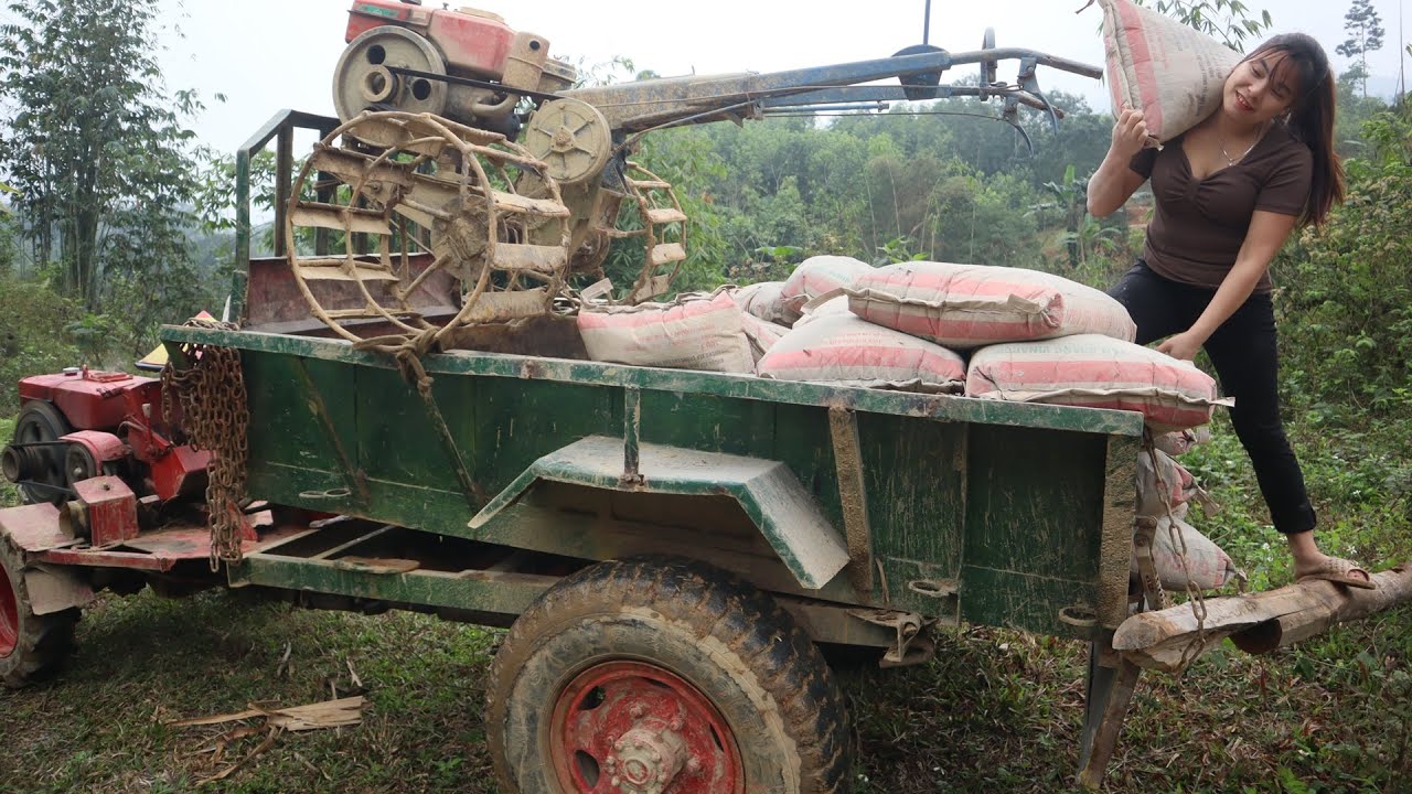 construction material transport vehicle. transport agricultural tractor \ Gia Bảo