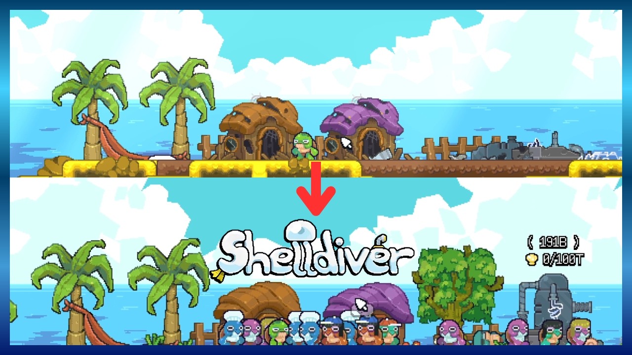 [Shell diver #1]Saving Turtle Village│no commentary game play