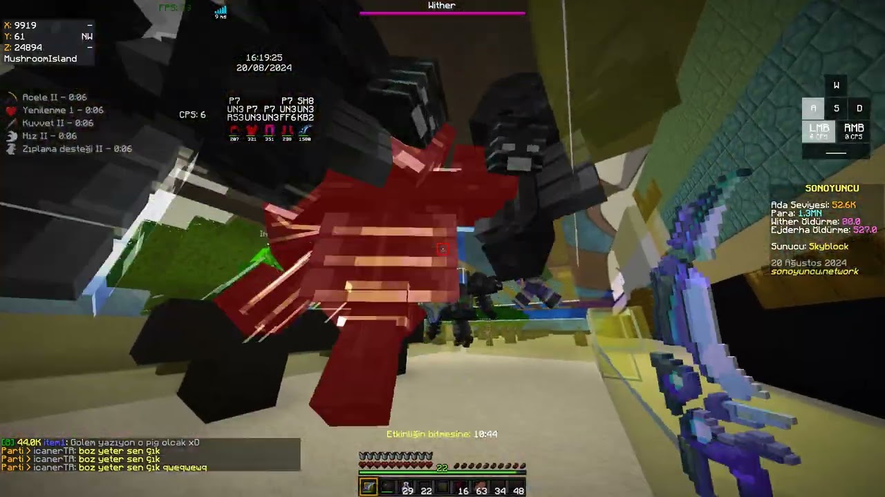 SonOyuncu SkyBlock Wither Kesme SkyBlockun Kulakları Patlatmayı Dendm UYARI [SESİ AZALT] - Minecraft