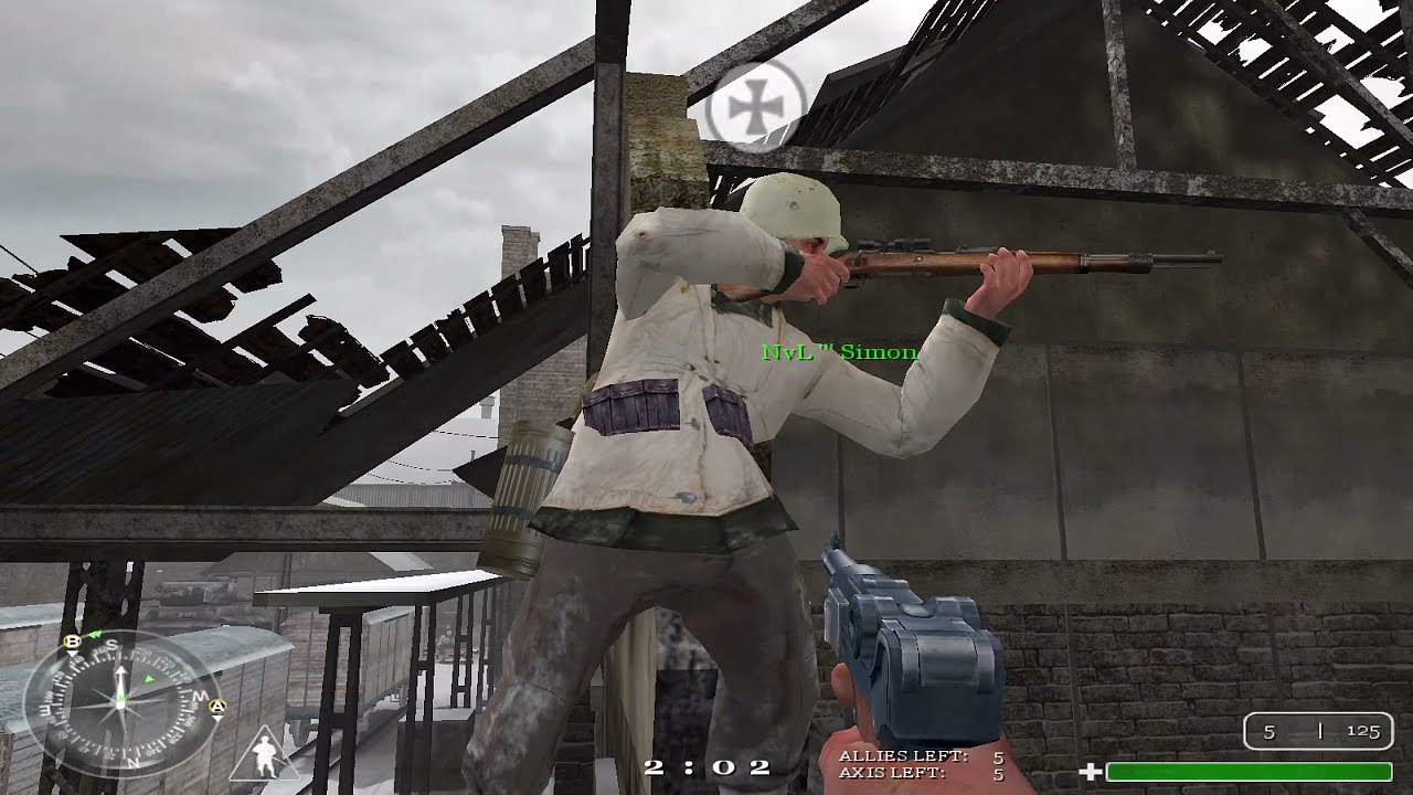 Navy Land (NvL) vs. inspiRe Call of Duty 1 Clanbase EU 5v5 ladder match mp_railyard POV: hsG