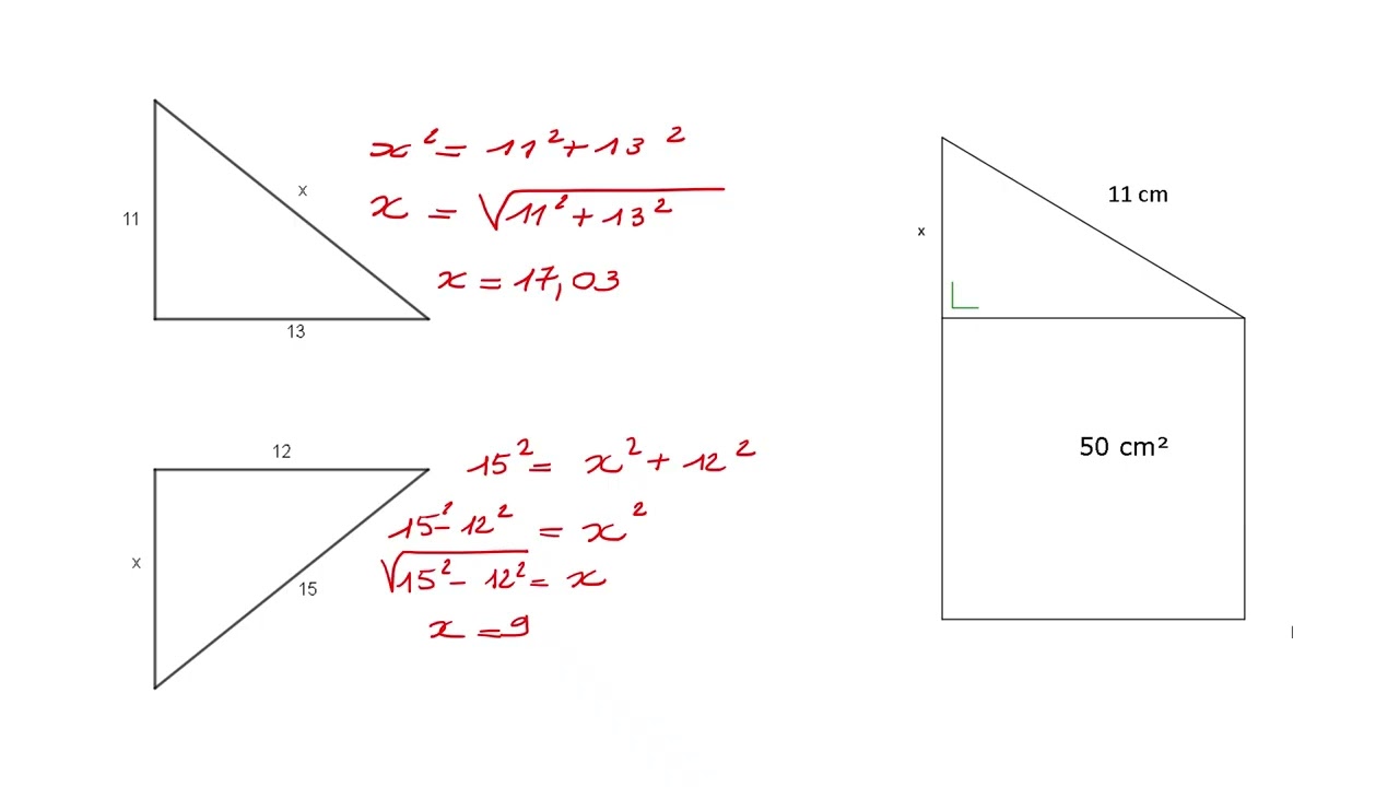 Extra oefeningen op de stelling van Pythagoras