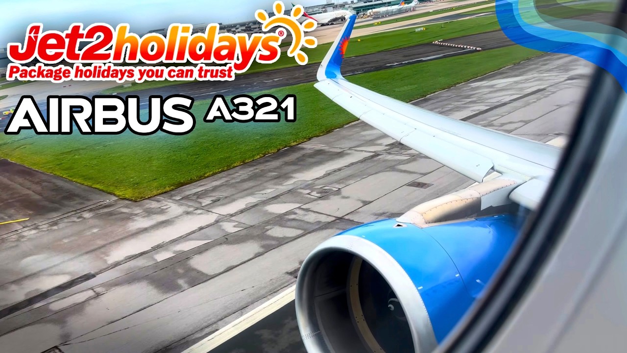 STEEP CLIMB! Jet2Holidays Airbus A321Ceo Takeoff from Manchester Airport