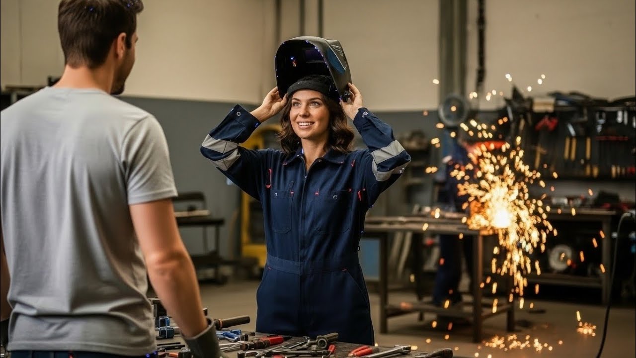 She Lifted Her Welding Mask And I Saw An Angel Behind The Sparks
